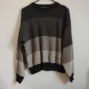 David Taylor | Vintage Black + Grey Grandpa Sweater | M | EUC